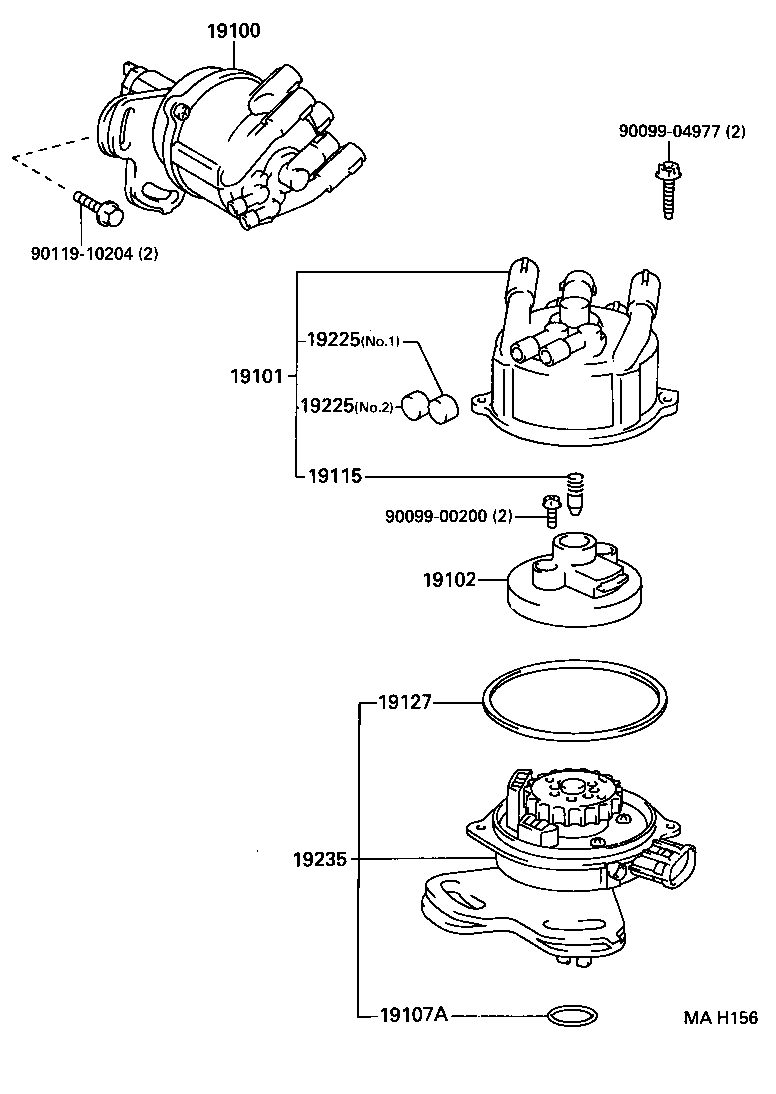 19100-16280 DISTRIBUTOR ASSY product image