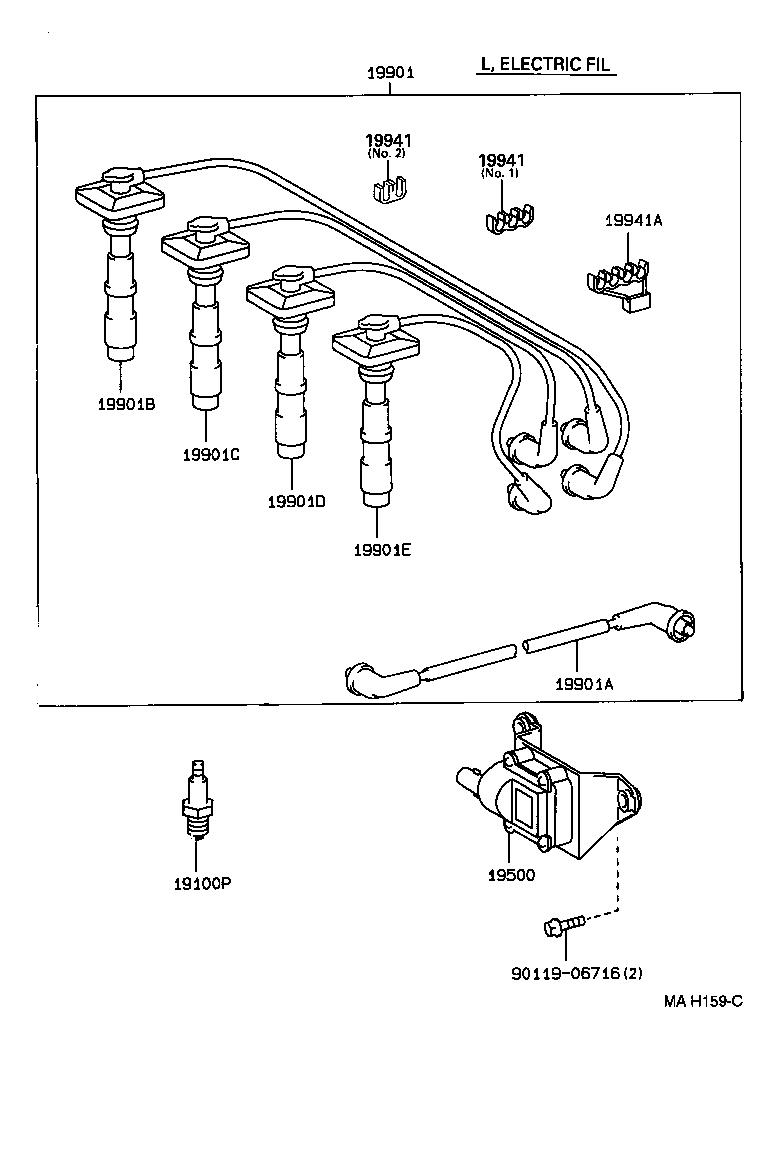 90080-91060 CORD, SPARK PLUG RESISTIVE, NO.1 product image