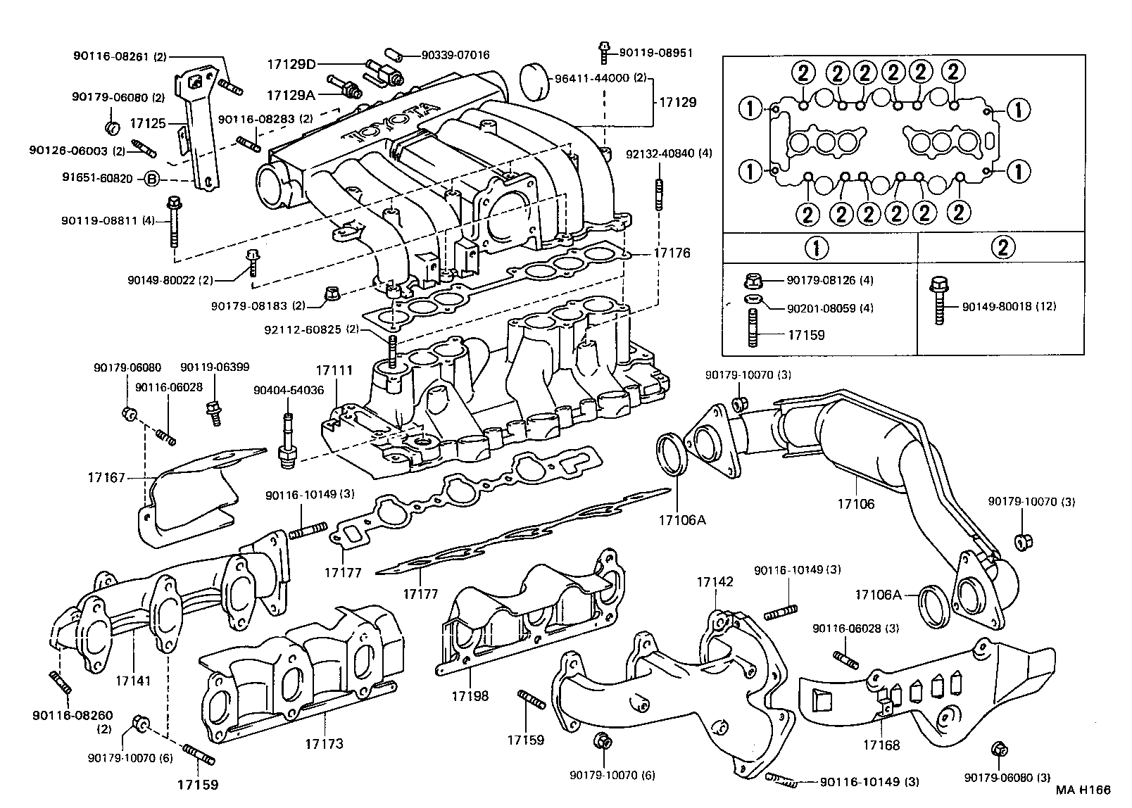 17141-65011 MANIFOLD, EXHAUST product image