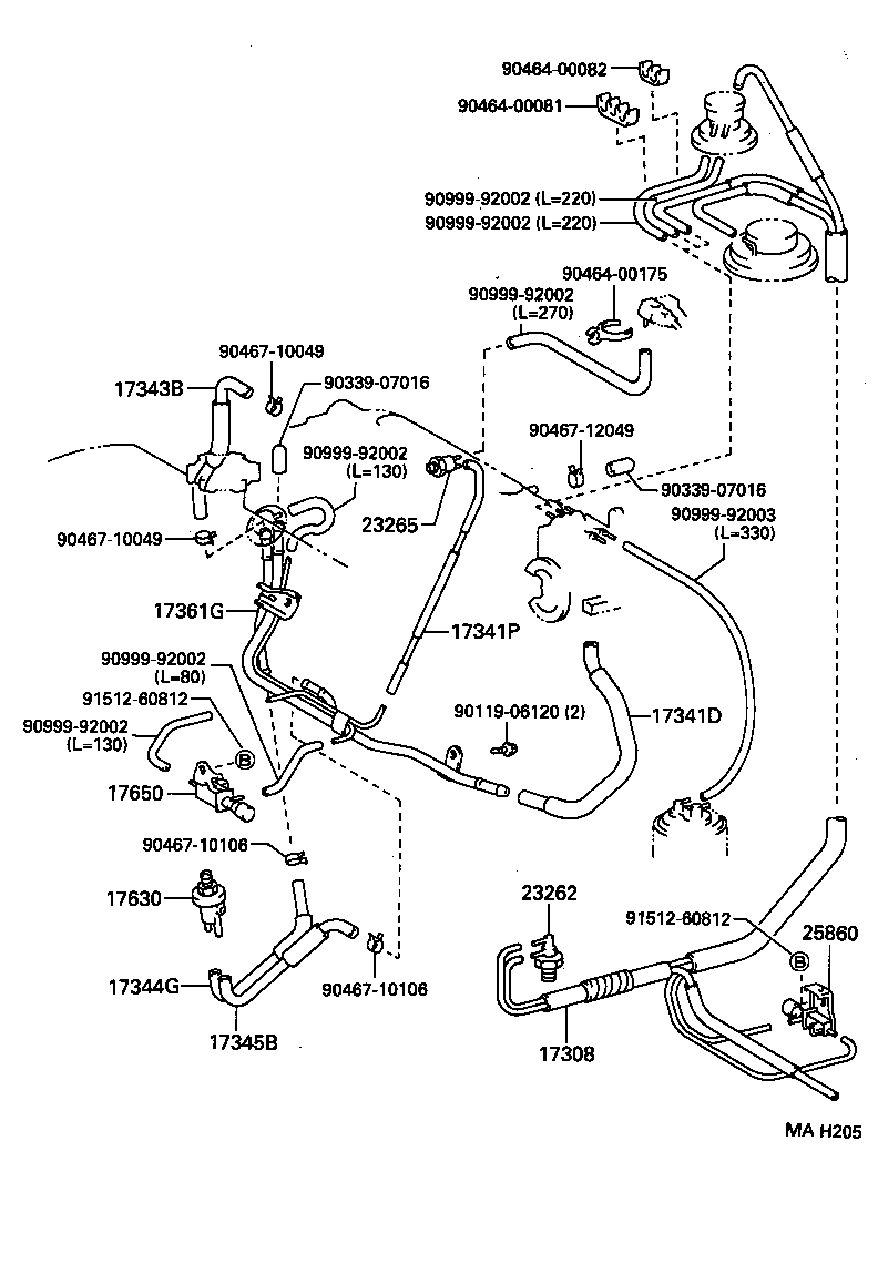 17344-74080 HOSE, AIR, NO.4 product image