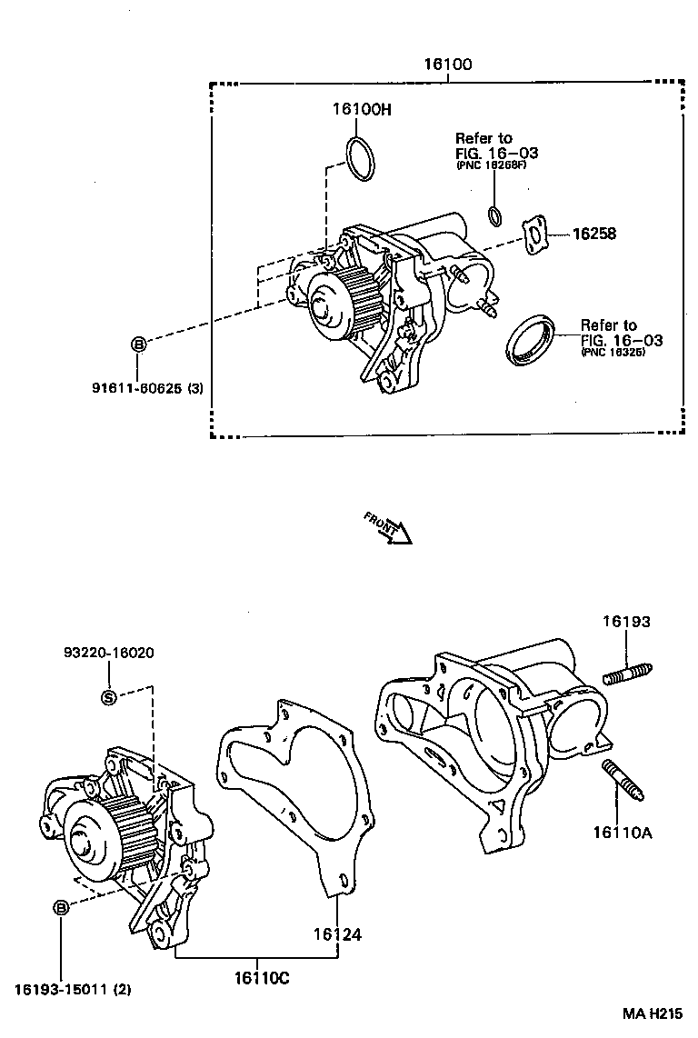 16100-79185 PUMP ASSY, ENGINE WATER product image