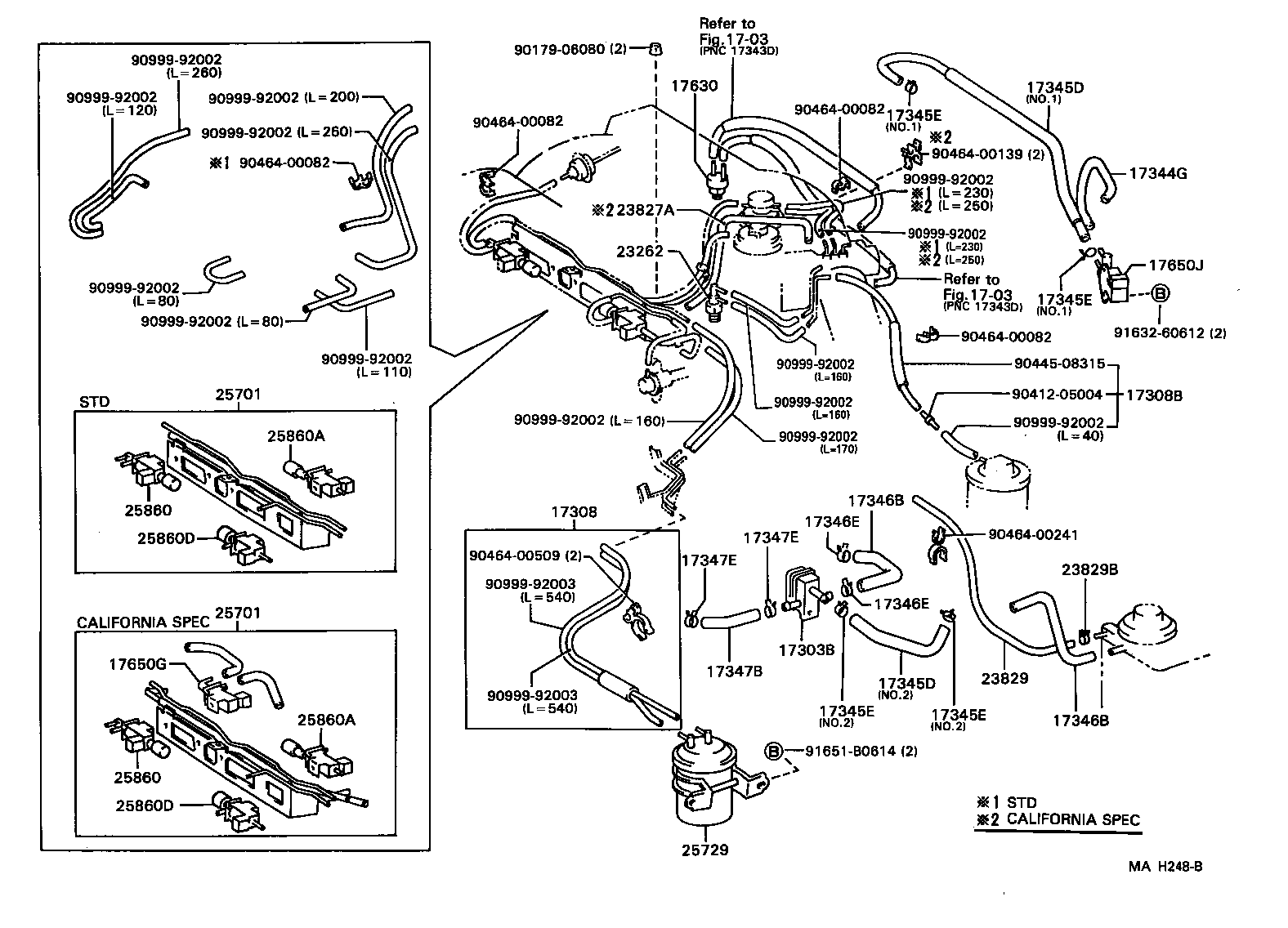 Toyota 17341-20021 HOSE, AIR, NO.1