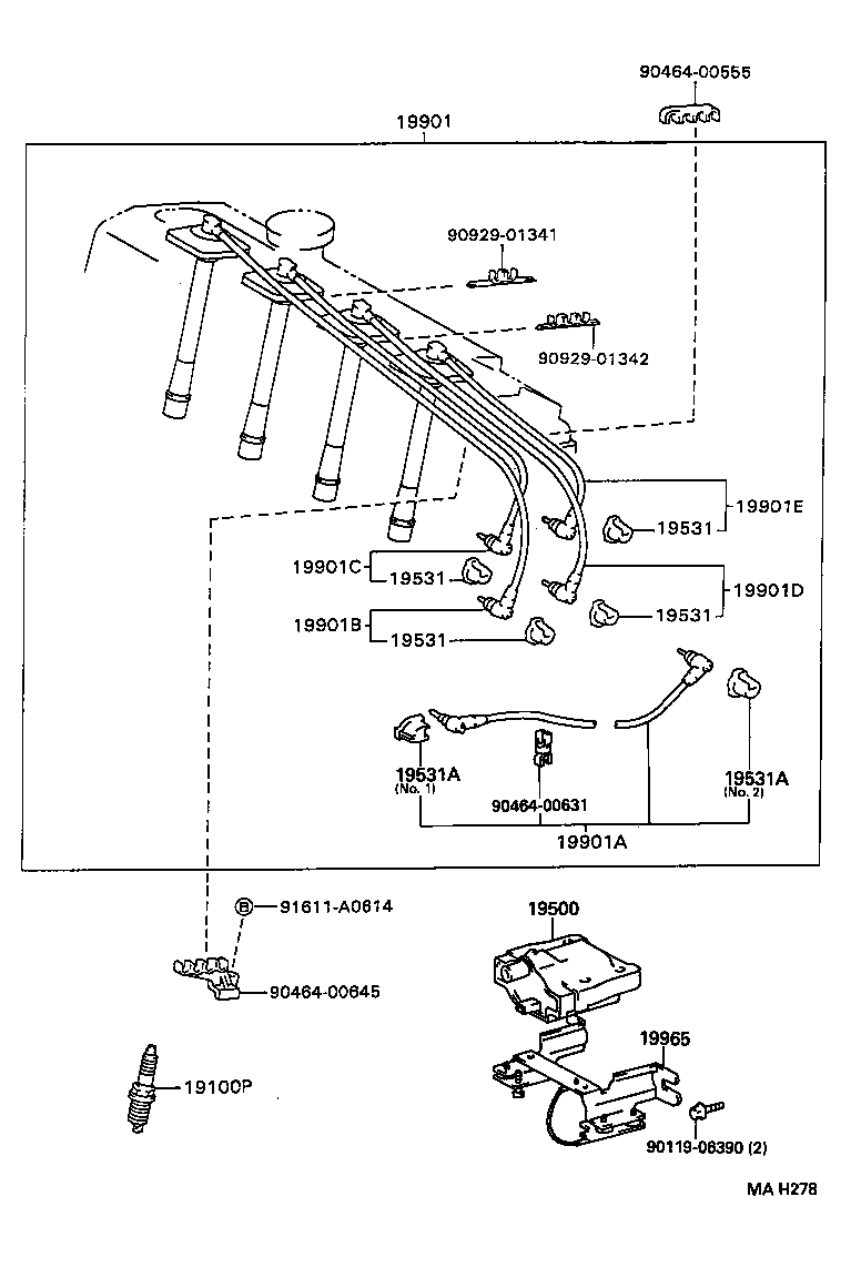 19590-74260 CORD, COIL RESISTIVE product image