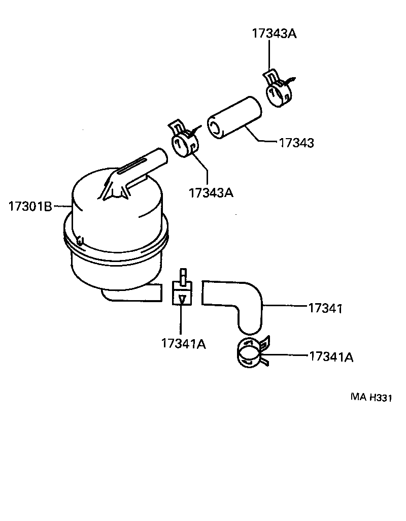 17301-35040 SILENCER SUB-ASSY, AIR SUCTION product image