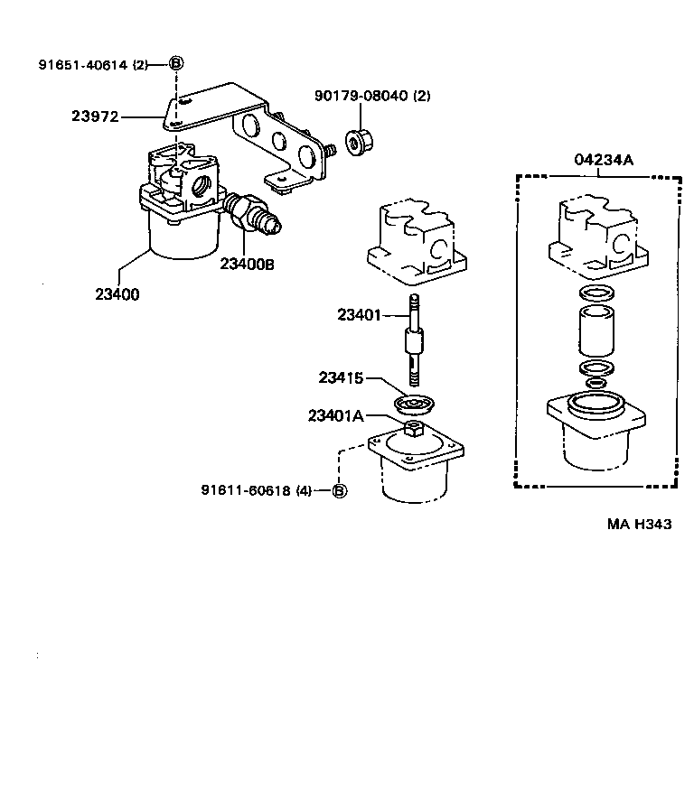 23972-73080 BRACKET, FILTER & SOLENOID VALVE product image
