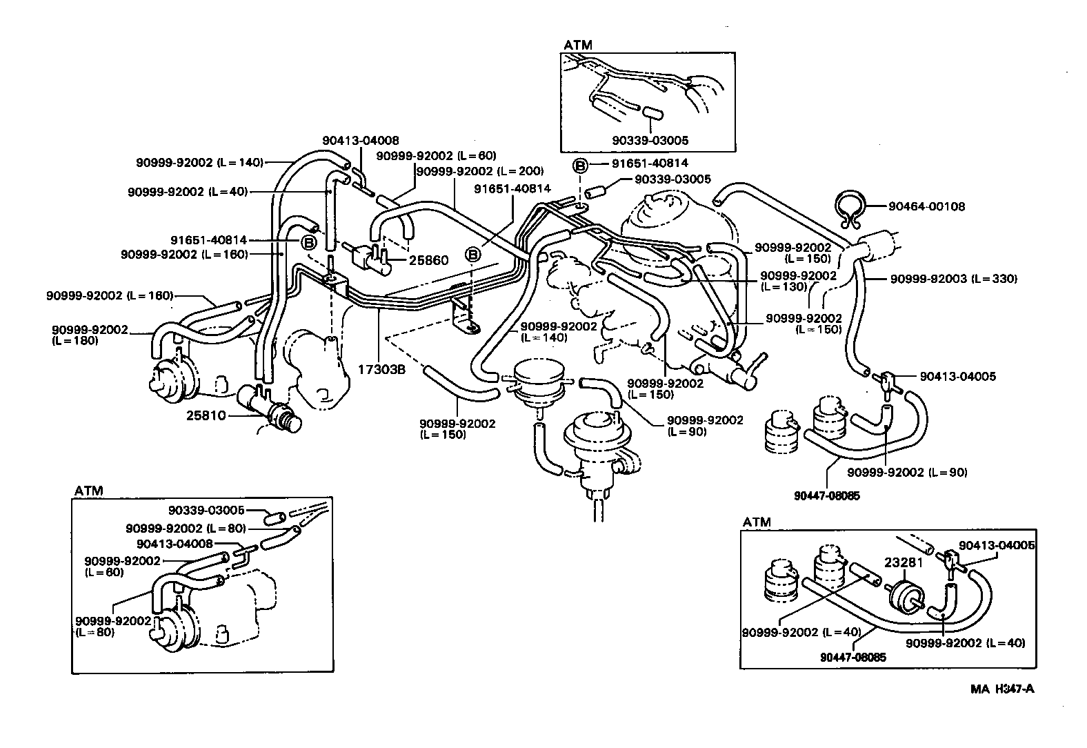 17341-73080 HOSE, NO.1(FOR AIR INJECTION SYSTEM) product image