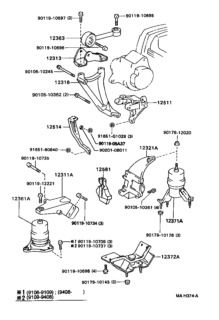 12361-03040 INSULATOR, ENGINE MOUNTING, FRONT(FOR TRANSVERSE ENGINE) product image