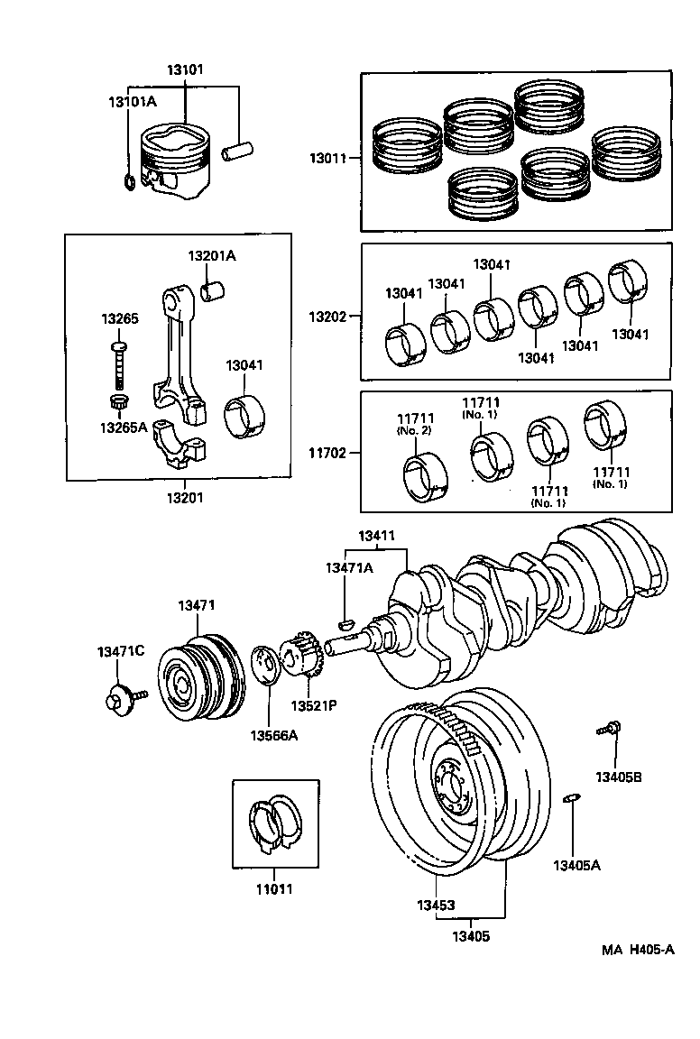 Toyota 13013-75041 RING SET, PISTON