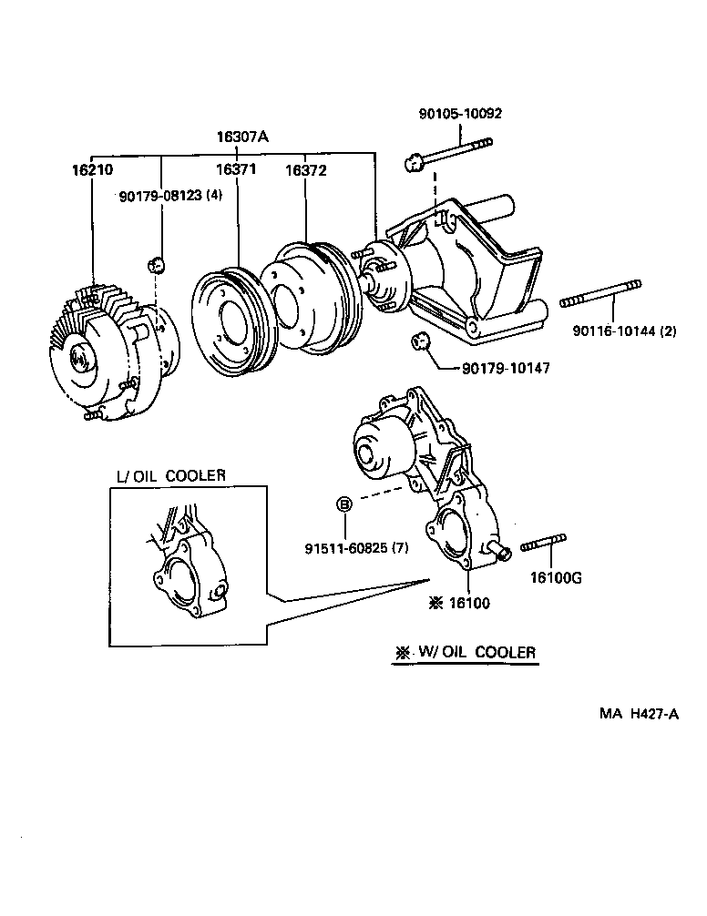 Toyota 16100-79245 PUMP ASSY, ENGINE WATER