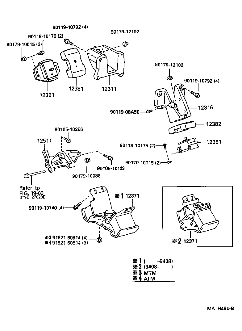 Toyota 12361-75010 INSULATOR, ENGINE MOUNTING, FRONT