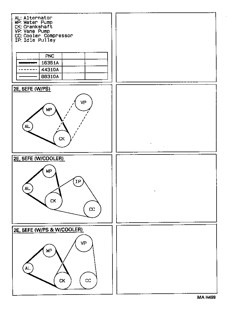 99364-80890 BELT, V (COOLER COMPRESSOR TO CRANKSHAFT PULLEY), NO.1 product image