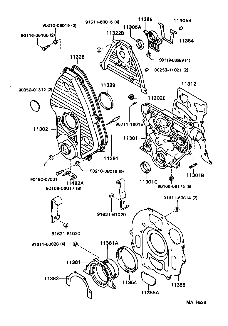 11304-46010 COVER, SUB-ASSY, TIMING BELT, NO.3 product image