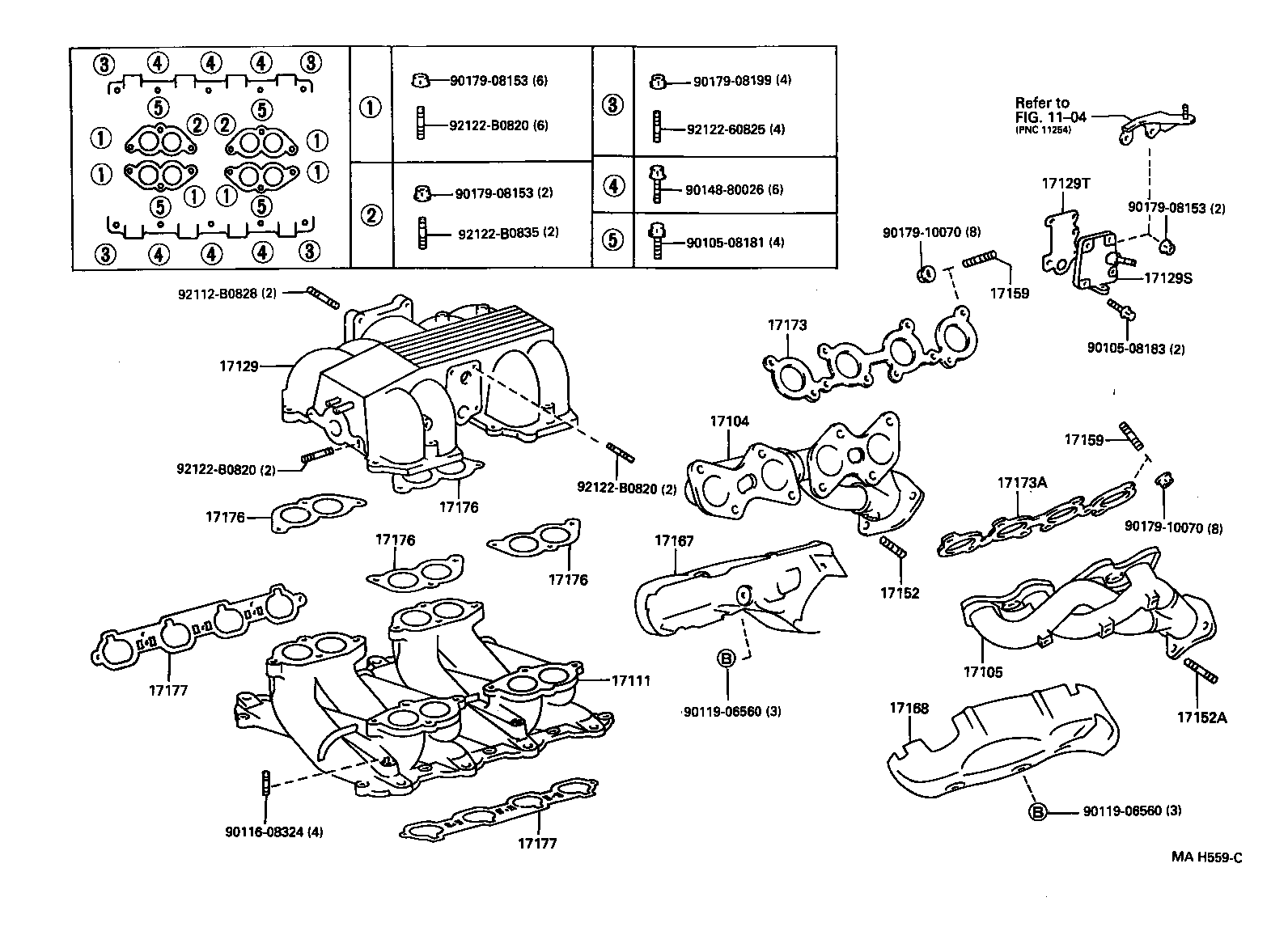 17142-50050 MANIFOLD SUB-ASSY, EXHAUST, LH product image