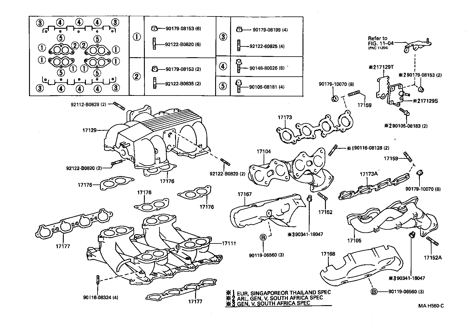 17173-50020 GASKET, EXHAUST MANIFOLD TO HEAD product image