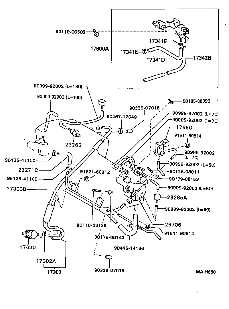17341-74380 HOSE, NO.1(FOR IDLE-UP) product image