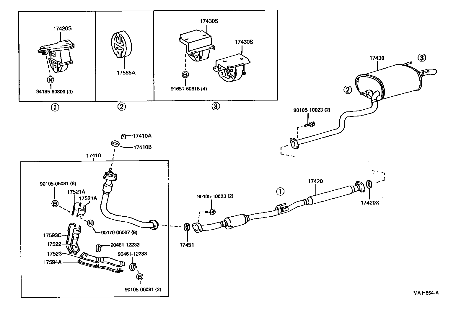 17542-11020 STAY, EXHAUST PIPE PROTECTOR, NO.2 product image