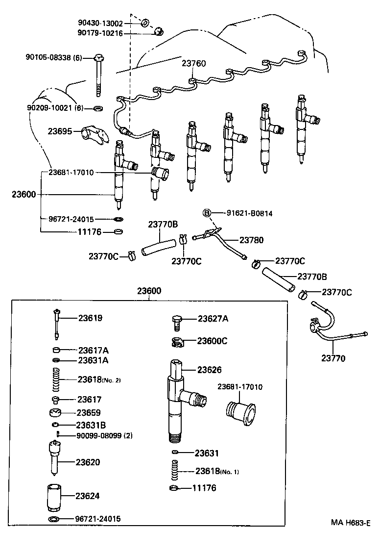23600-17030 HOLDER & NOZZLE SET, NOZZLE product image