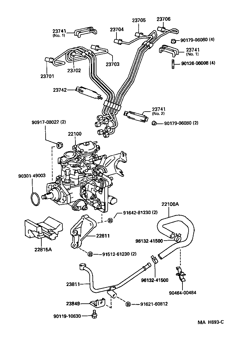 23271-17010 HOSE OR PIPE, FUEL(FOR INJECTION PUMP TO FUEL FILTER) product image