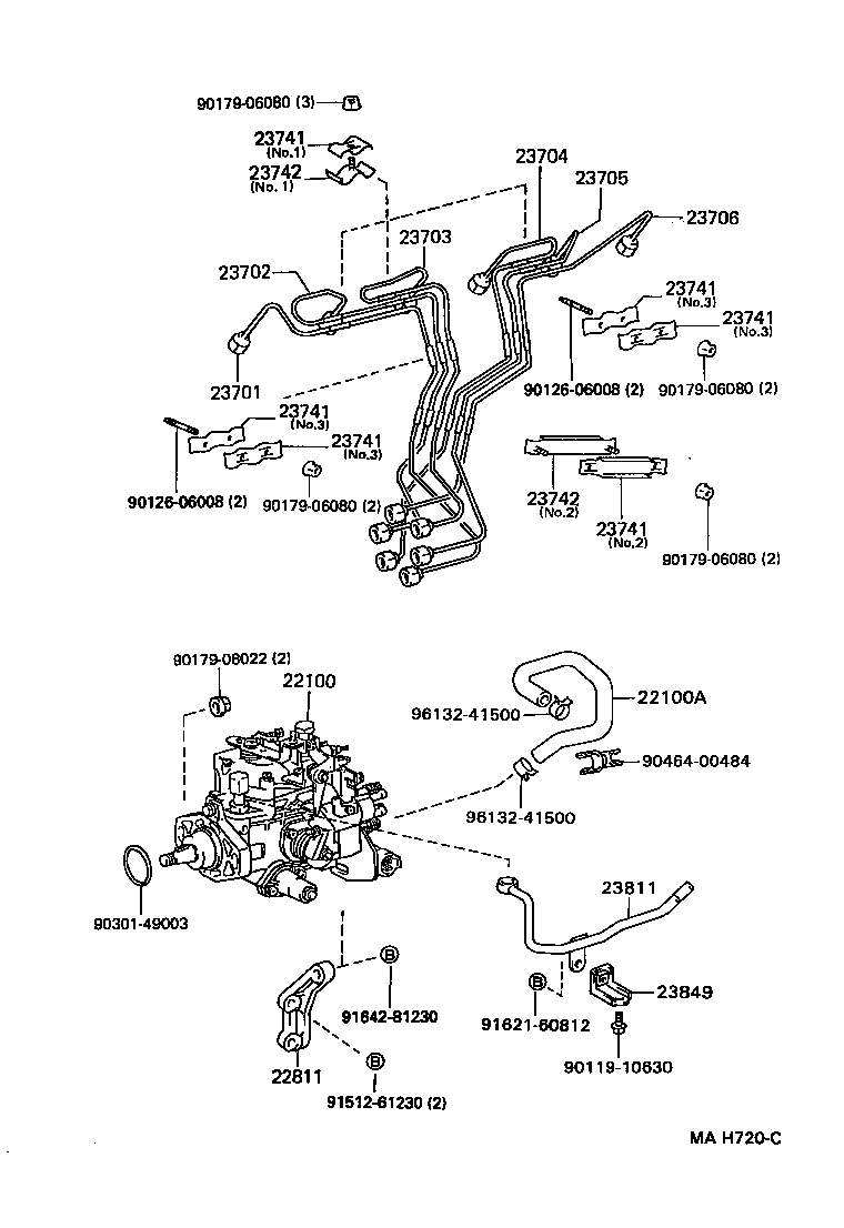 23271-17010 HOSE OR PIPE, FUEL(FOR INJECTION PUMP TO FUEL FILTER) product image