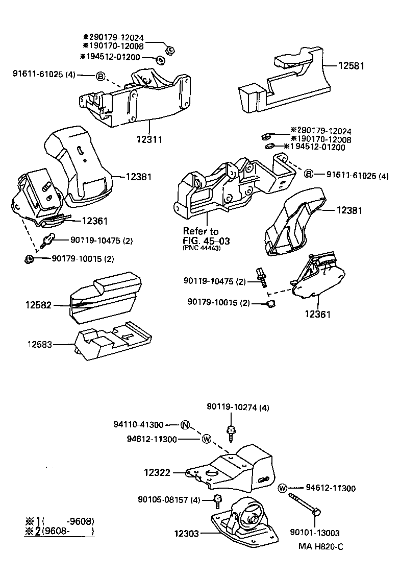 12311-54102 BRACKET, ENGINE MOUNTING, FRONT NO.1 RH product image