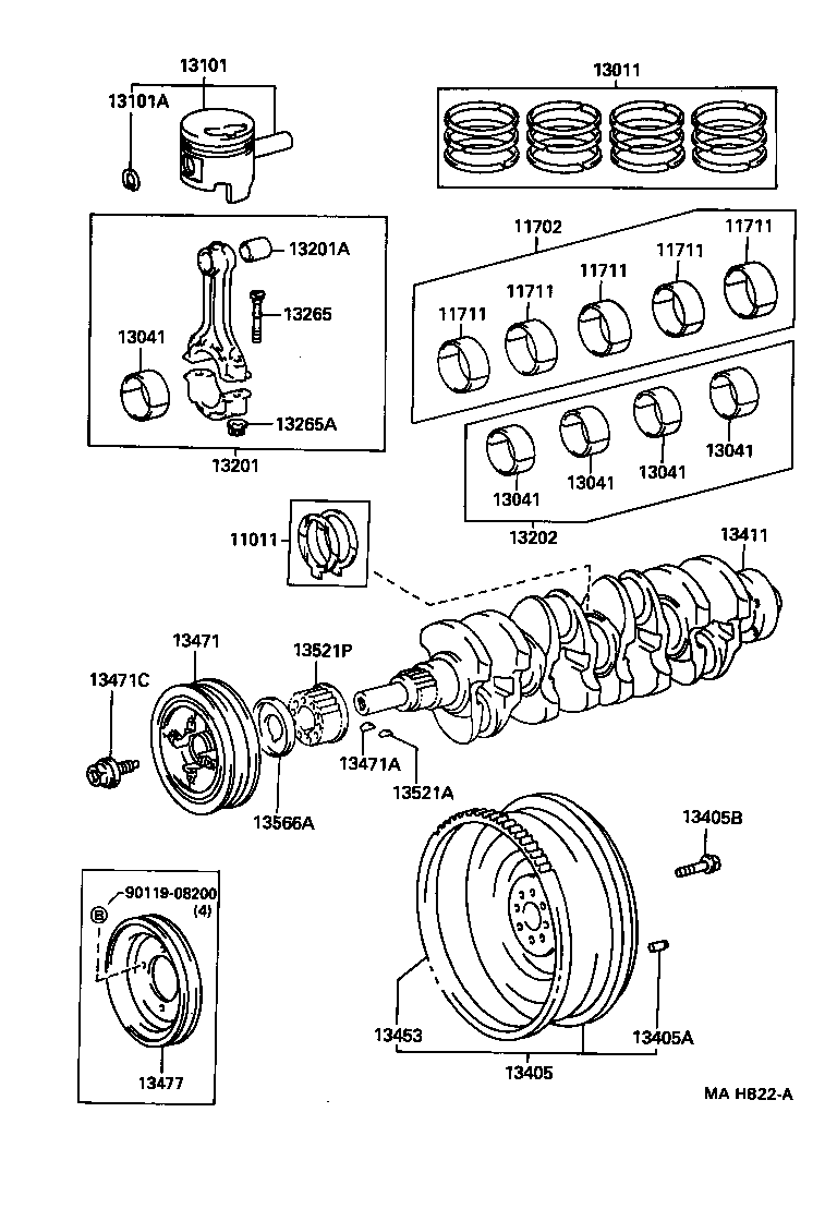 88451-25040 PULLEY, CRANKSHAFT, NO.2 product image