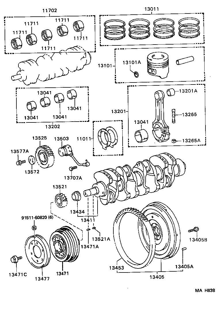 88451-25040 PULLEY, CRANKSHAFT, NO.2 product image