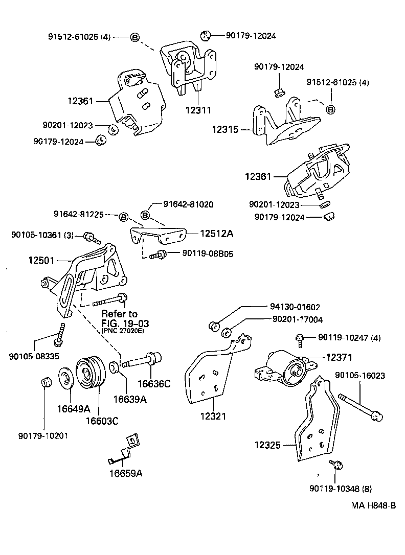 12512-58020 BRACKET, ALTERNATOR, NO.2 product image