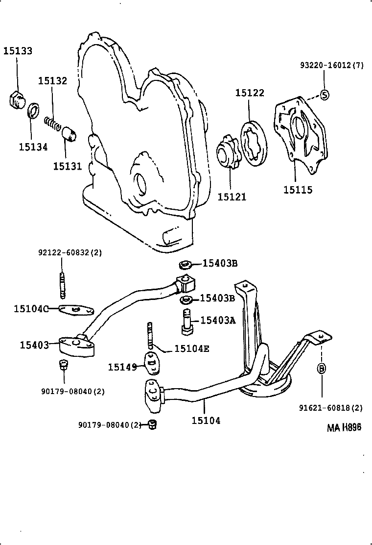 15104-58070 STRAINER SUB-ASSY, OIL product image