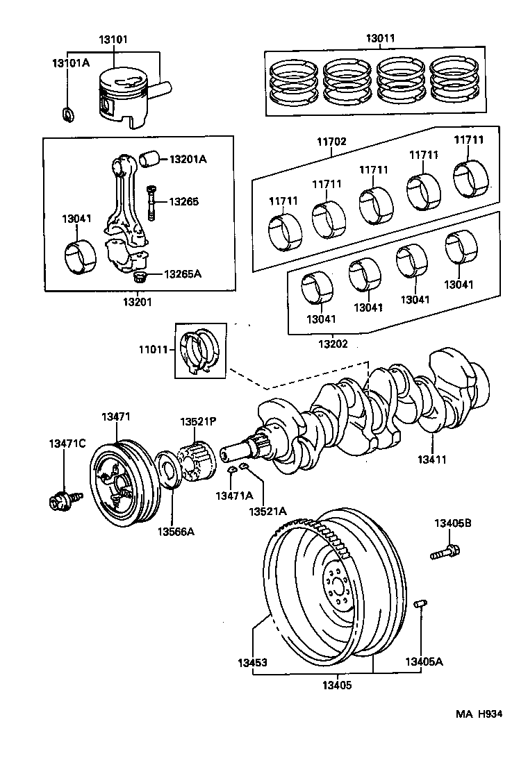 88451-35010 PULLEY, CRANKSHAFT, NO.2 product image