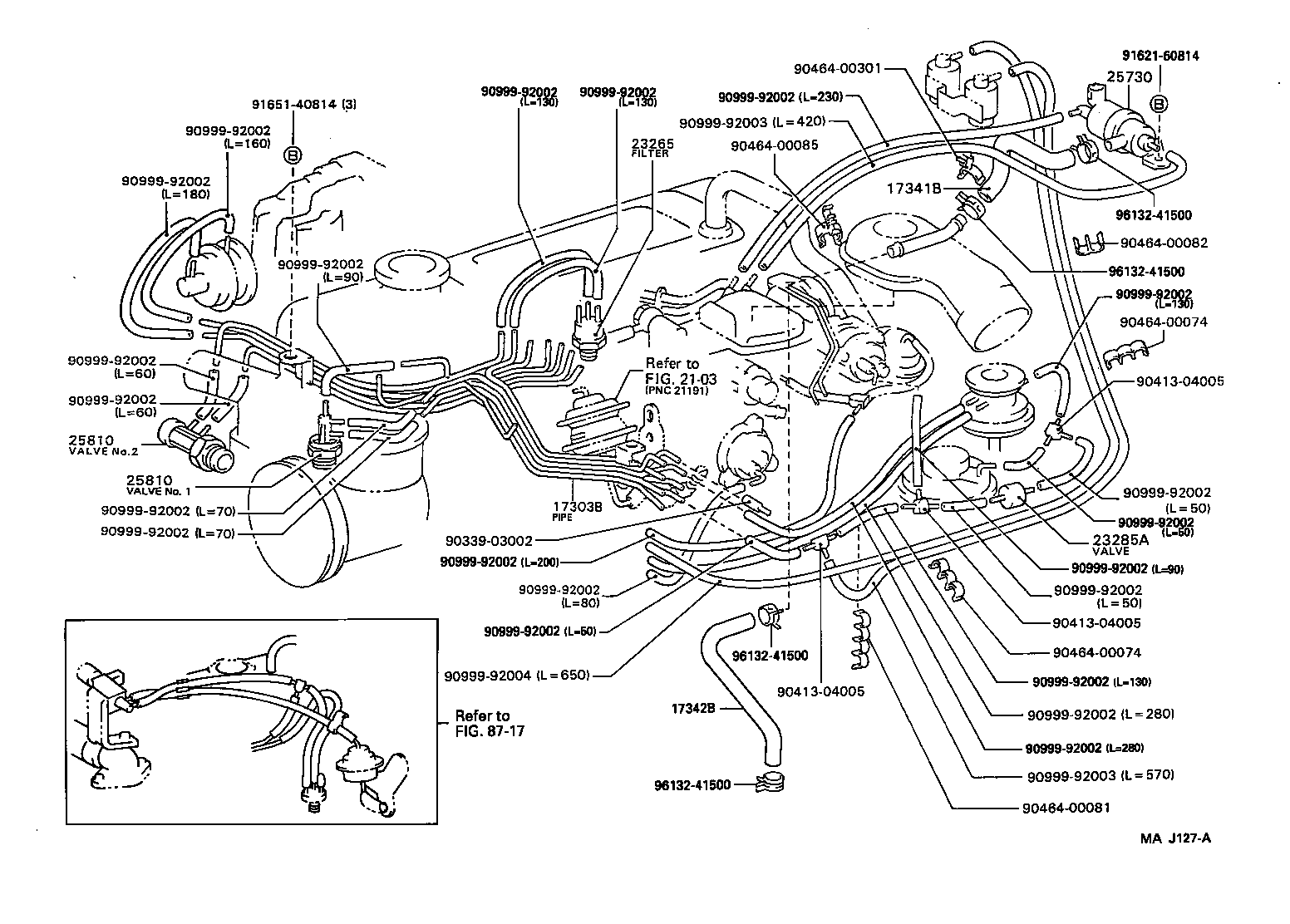 17341-73100 HOSE, NO.1(FOR AIR INJECTION SYSTEM) product image