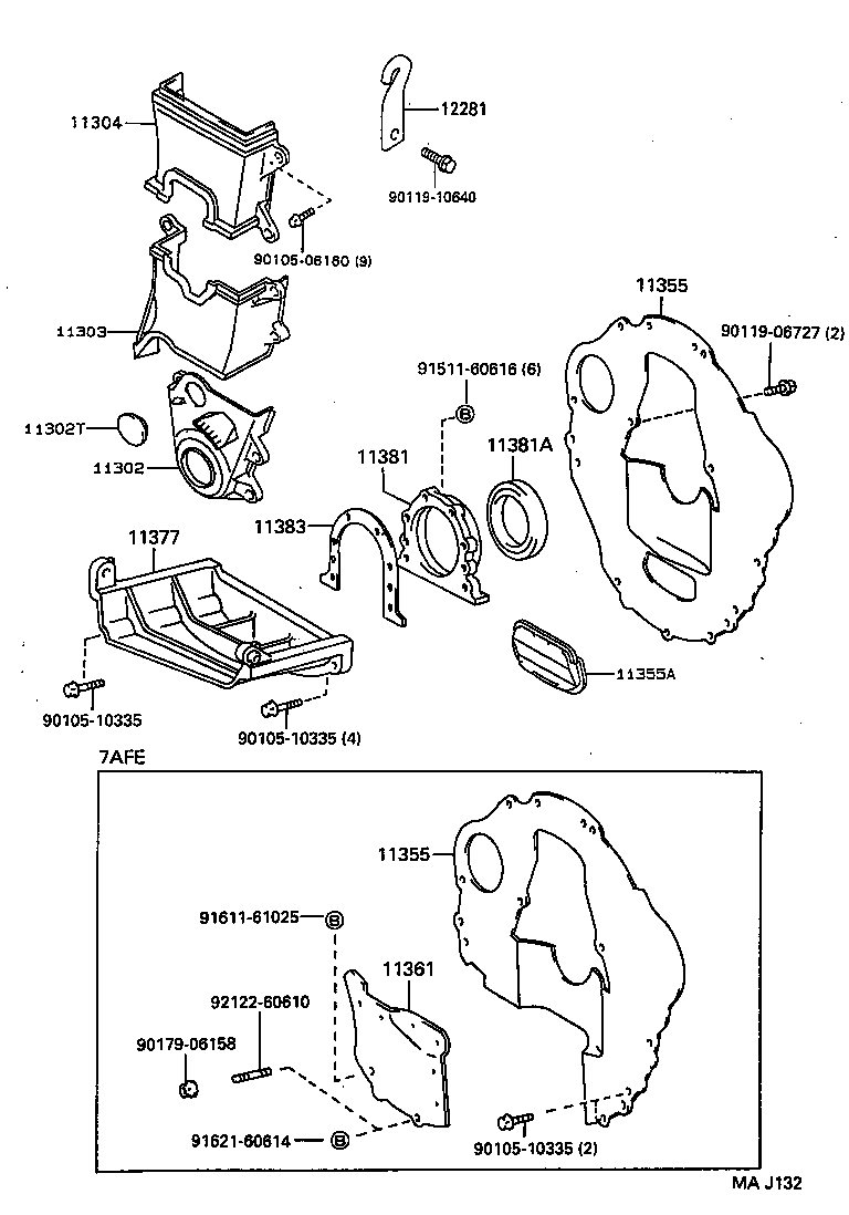 90116-06134 BOLT, STUD(FOR ENGINE REAR OIL SEAL RETAINER) product image