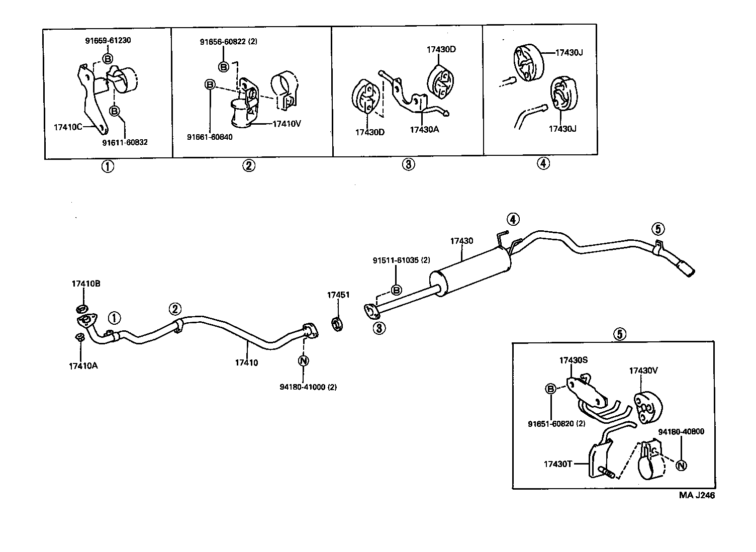 17430-54830 PIPE ASSY, EXHAUST, TAIL product image