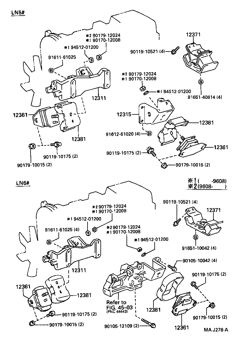 12311-54091 BRACKET, ENGINE MOUNTING, FRONT NO.1 RH product image