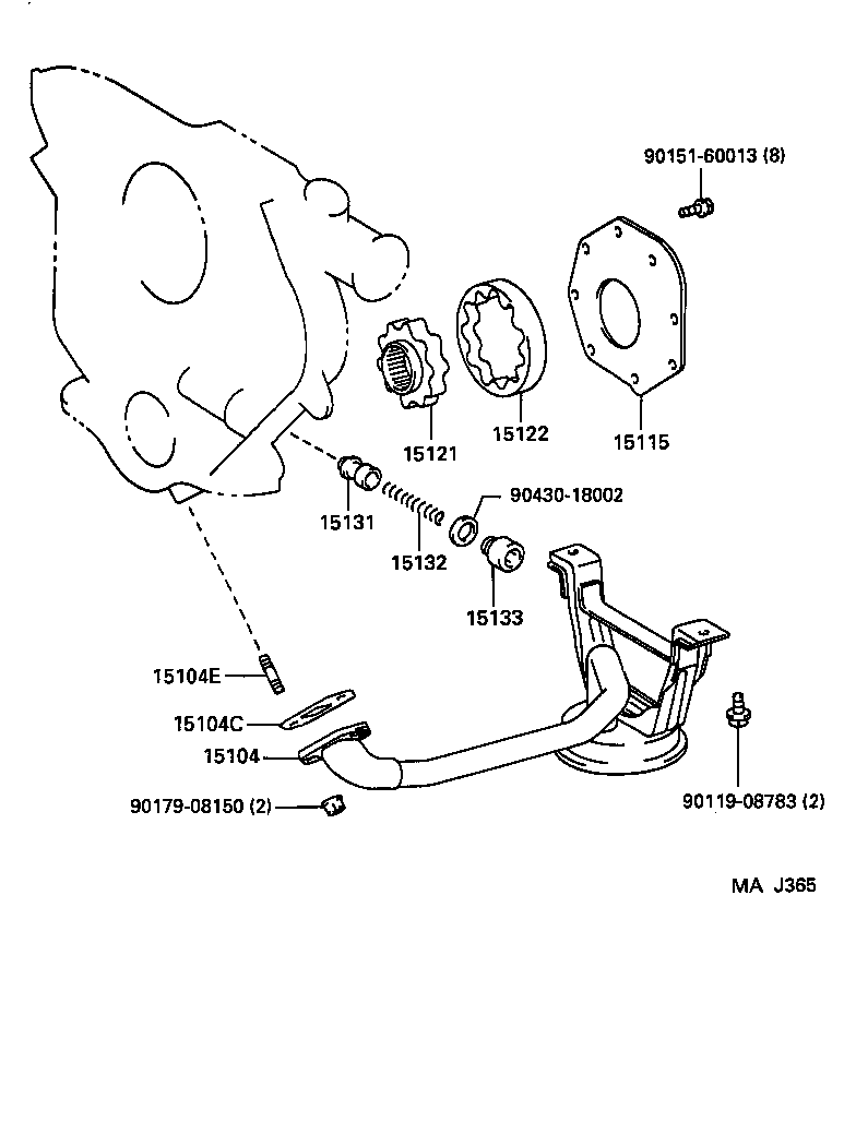 15104-67070 STRAINER SUB-ASSY, OIL product image