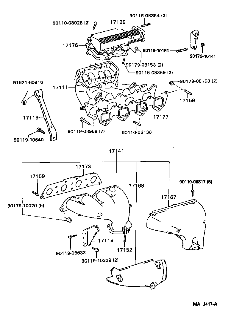 Toyota 17118-74300 STAY, MANIFOLD