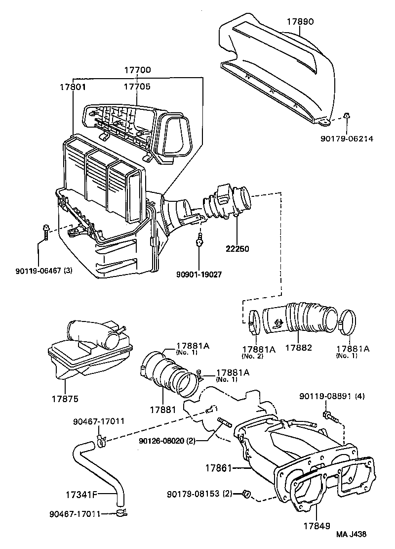 17875-46050 PIPE, INTAKE AIR CONNECTOR product image