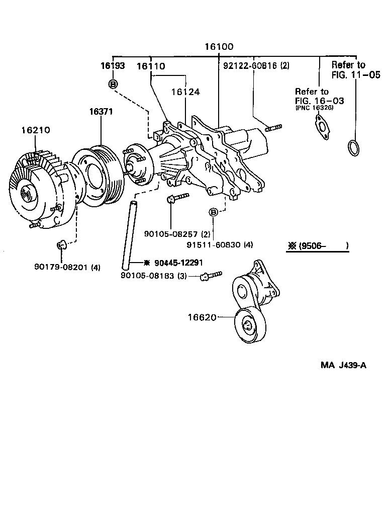 16622-46010 ARM, V-RIBBED BELT TENSIONER product image