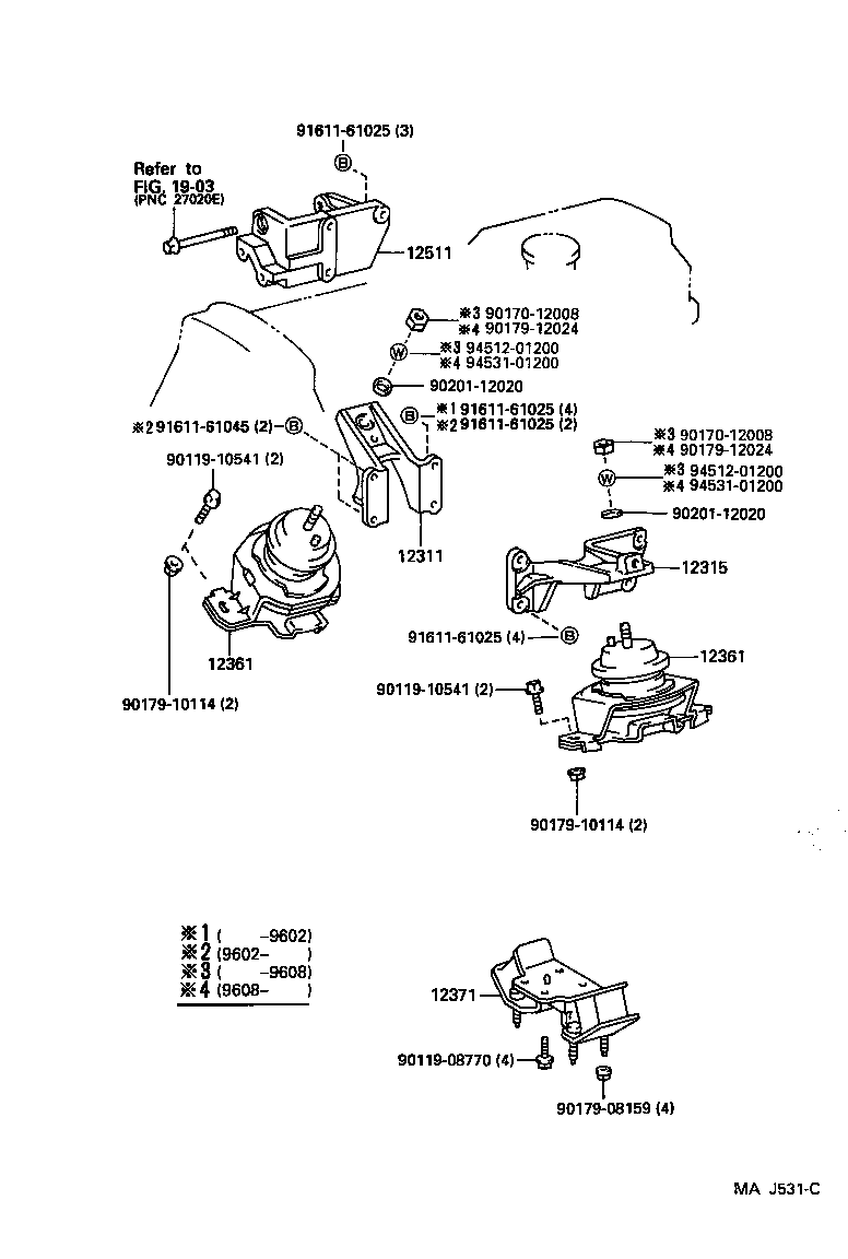12361-50091 INSULATOR, ENGINE MOUNTING, FRONT product image