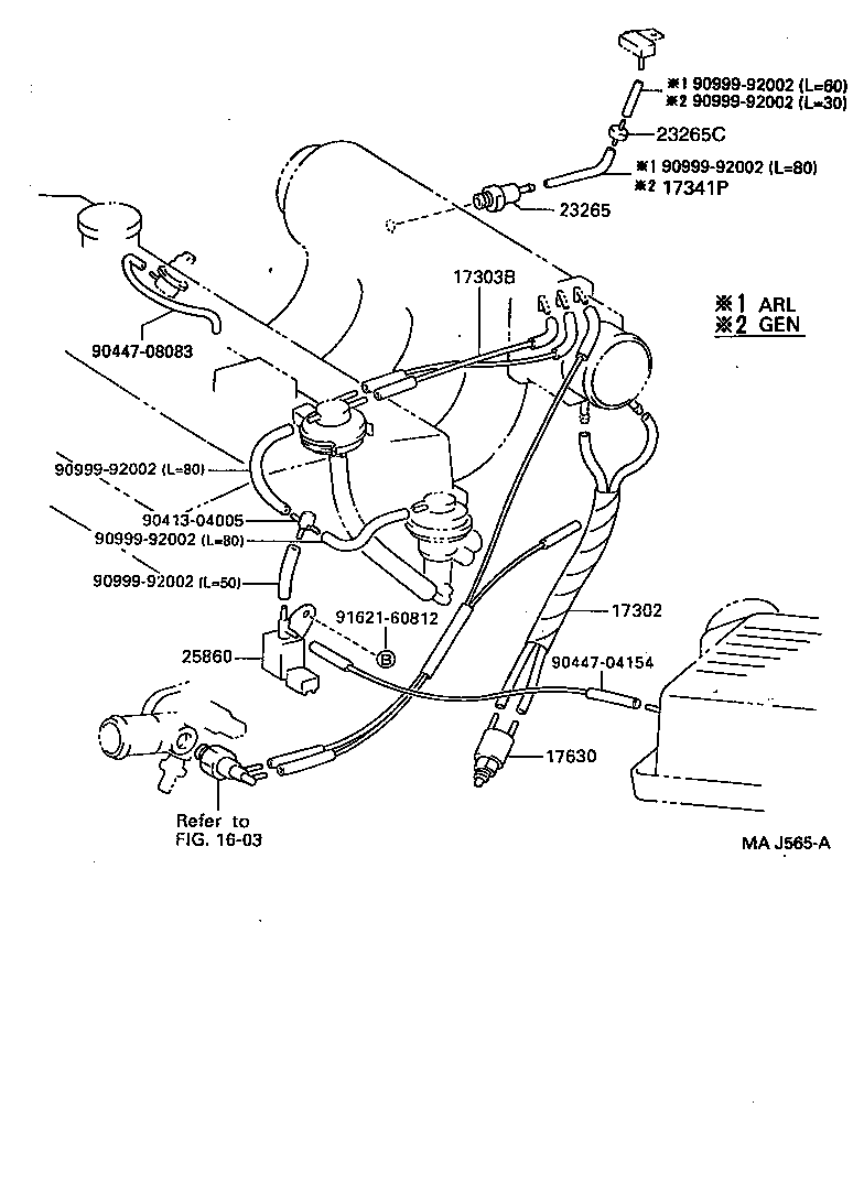 17302-11060 HOSE SUB-ASSY, AIR product image