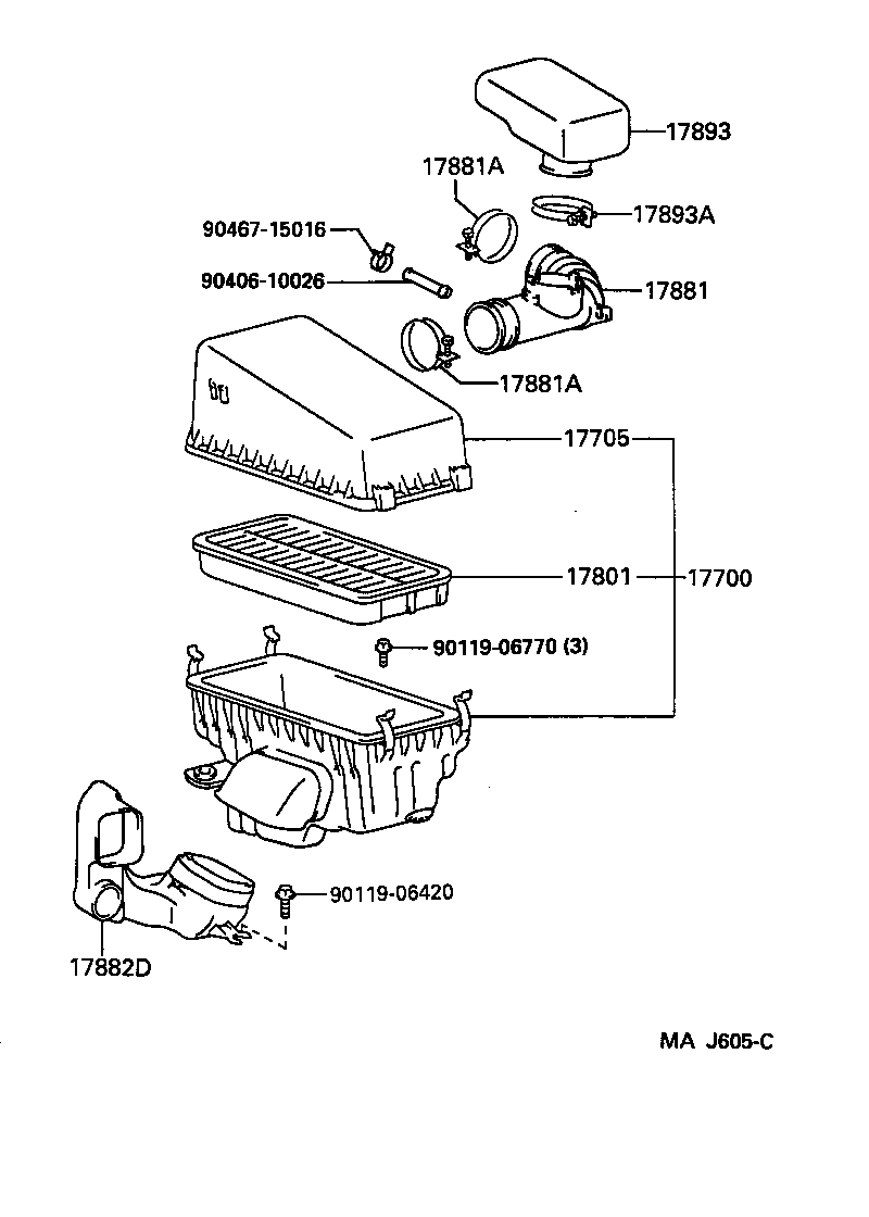 Toyota 17700-74541 CLEANER ASSY, AIR
