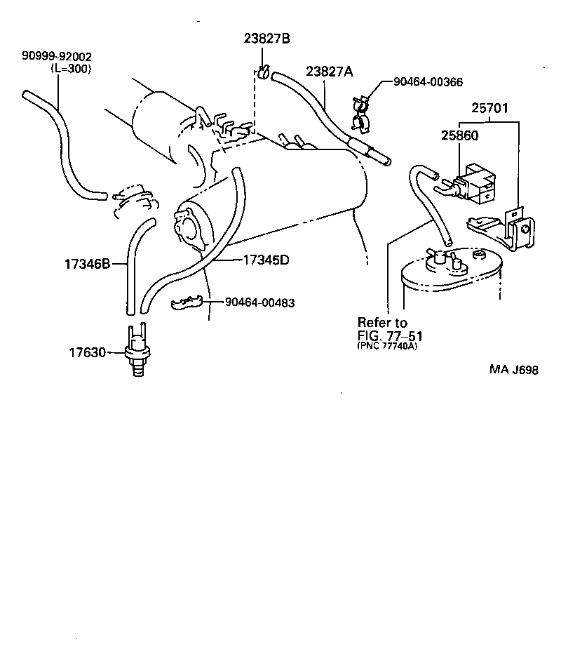 23827-75200 HOSE, FUEL VAPOR FEED, NO.2 product image
