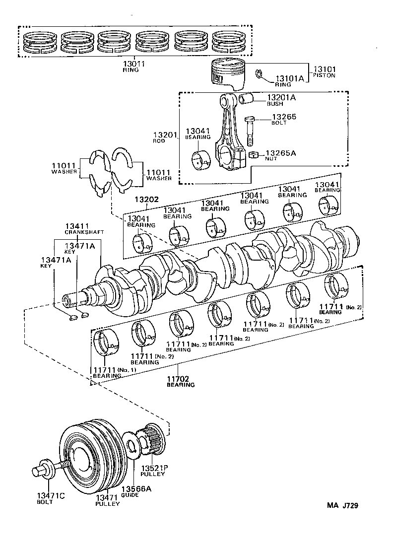 13201-79156 ROD SUB-ASSY, CONNECTING product image