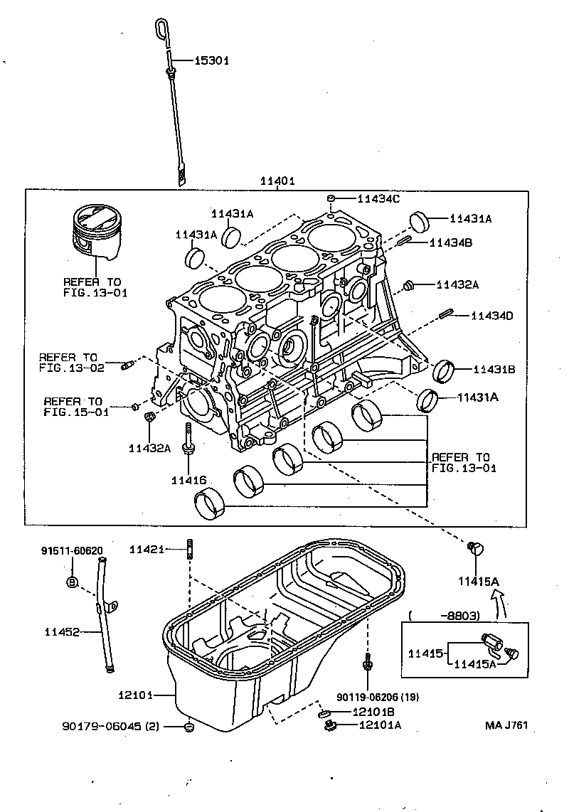 11401-19486 BLOCK SUB-ASSY, CYLINDER product image
