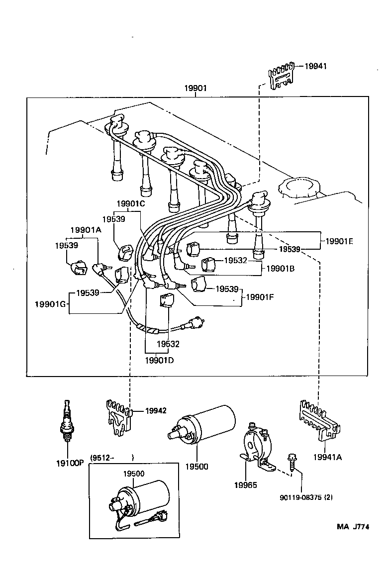 19500-70010 COIL ASSY, IGNITION product image