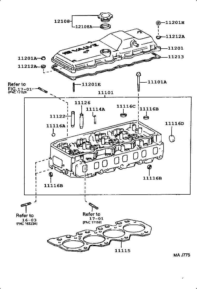 11202-17020 COVER SUB-ASSY, CYLINDER HEAD, NO.2 product image