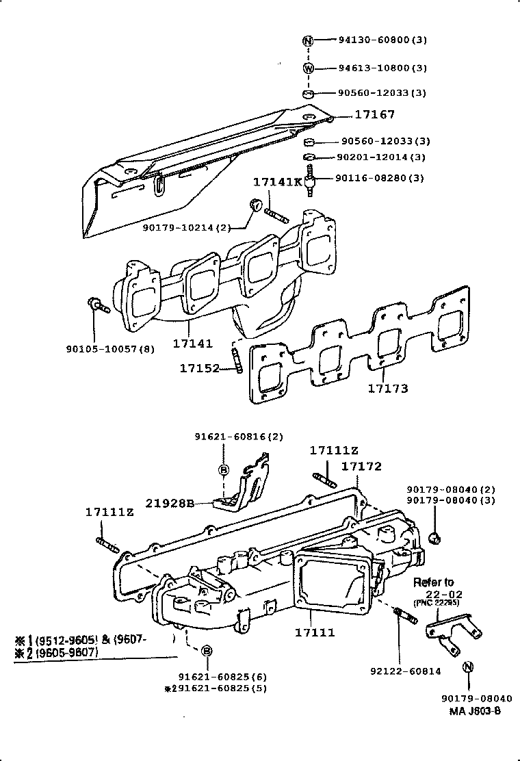 17141-78190 MANIFOLD, EXHAUST product image