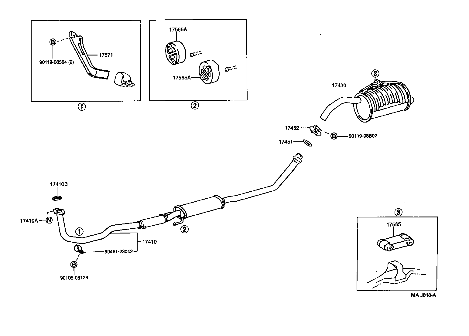 17430-11891 PIPE ASSY, EXHAUST, TAIL product image