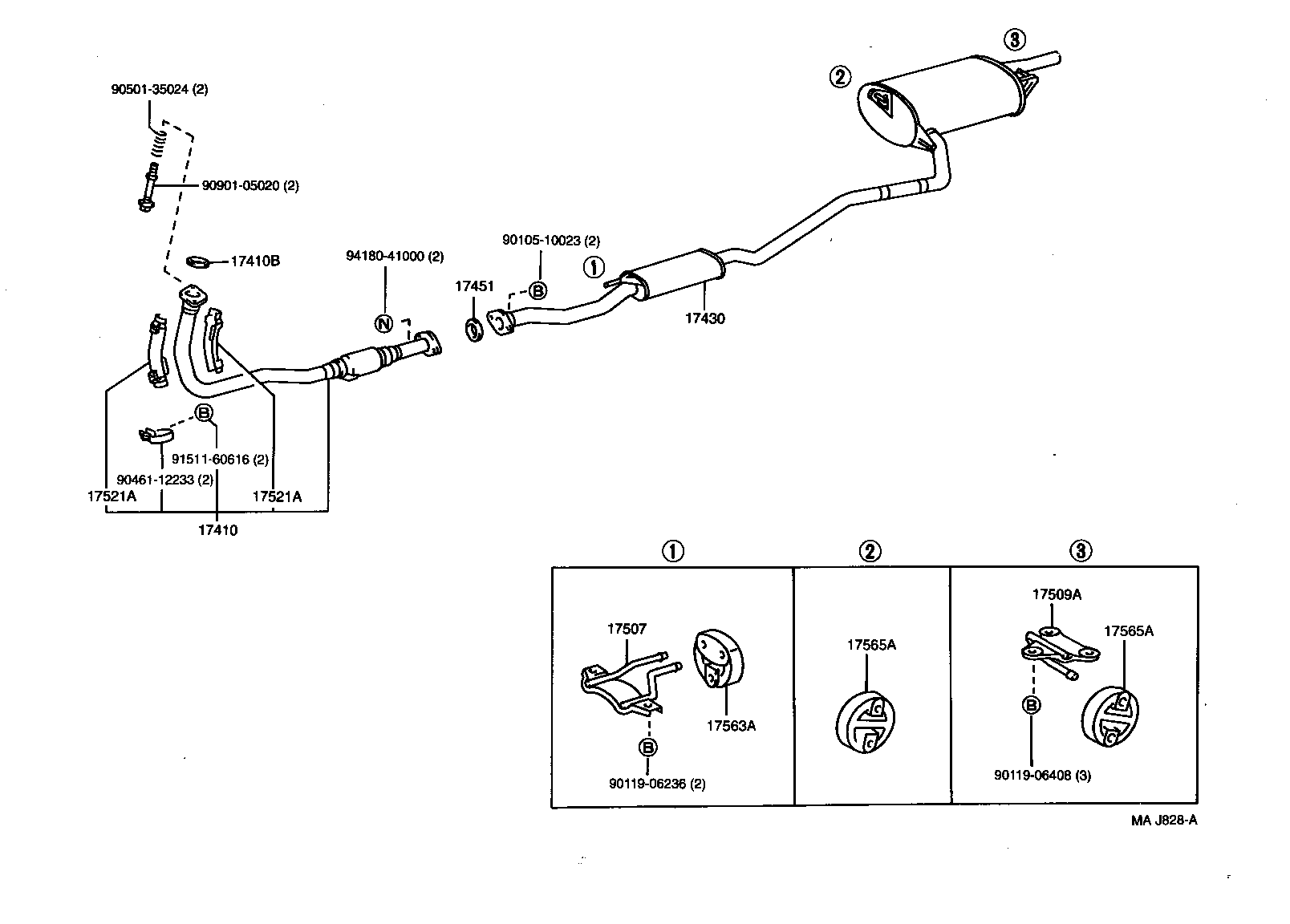 17430-64800 PIPE ASSY, EXHAUST, TAIL product image