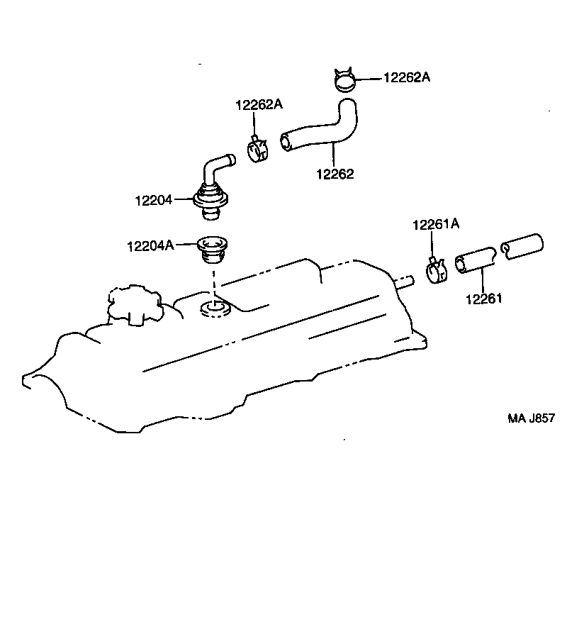 12260-74050 HOSE, VENTILATION product image