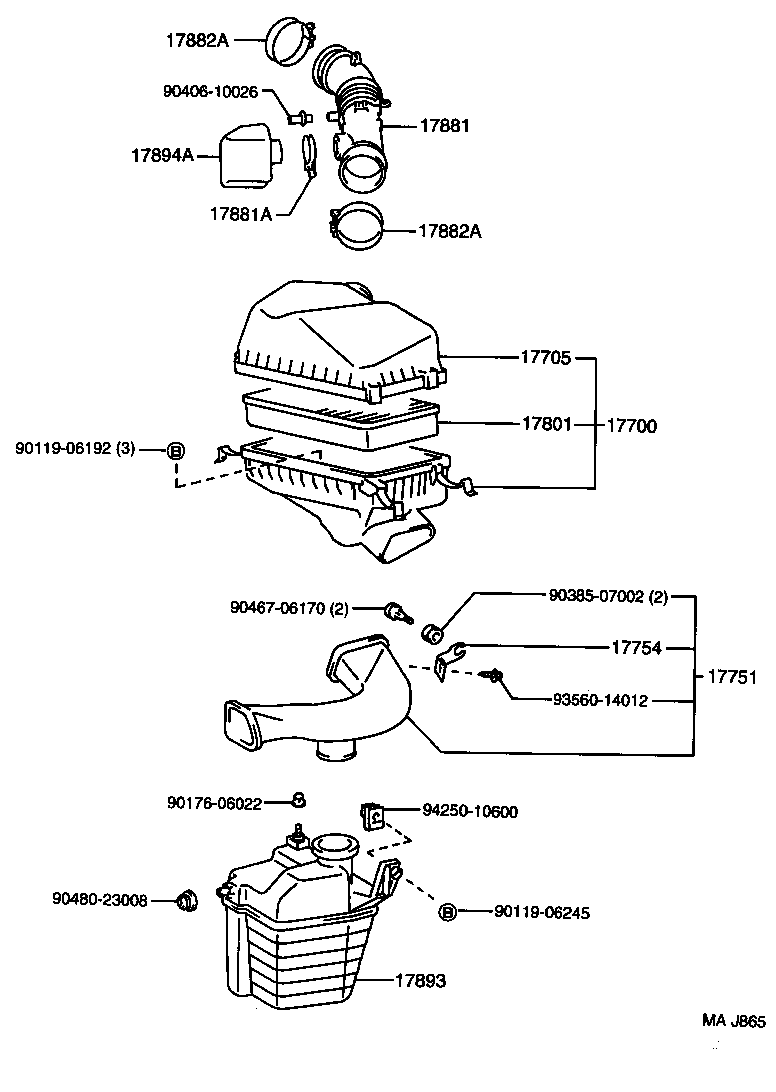 17751-74060 INLET, AIR CLEANER, NO.1 product image